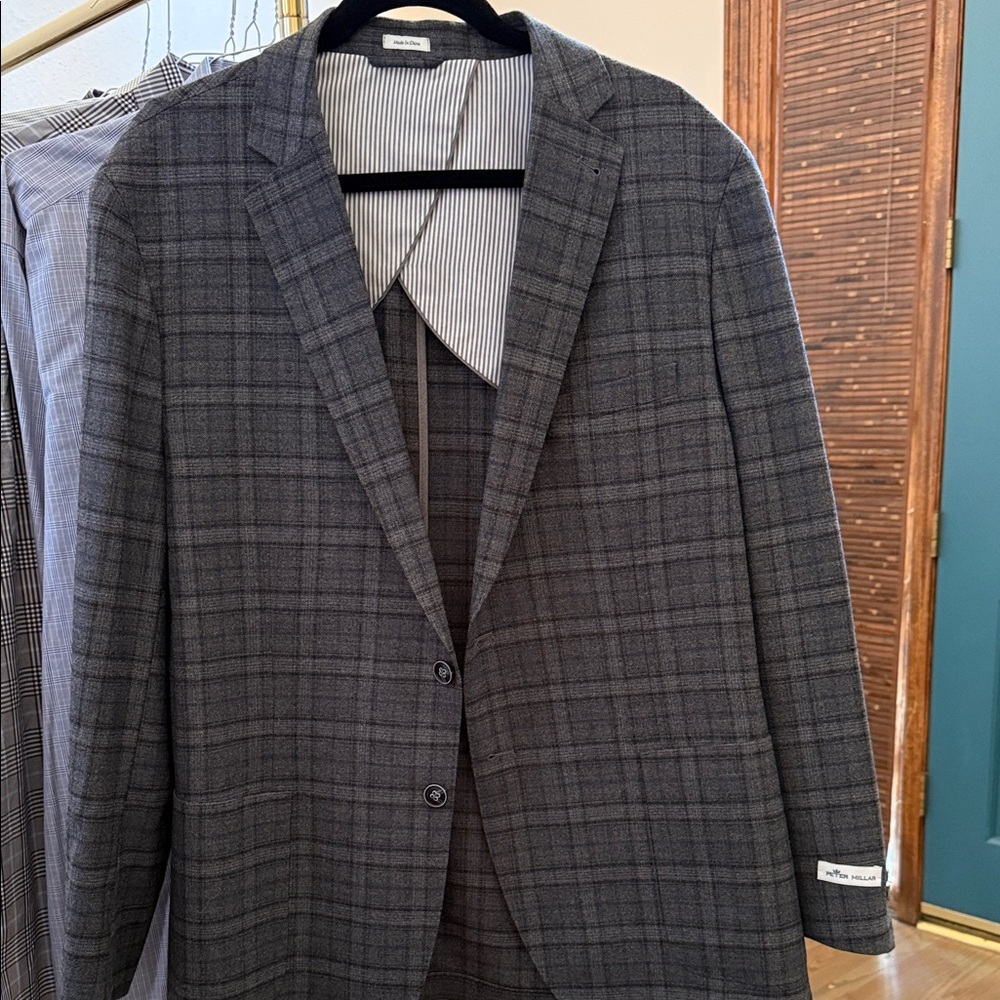Peter Millar Charcoal Checkered Sport Coat
